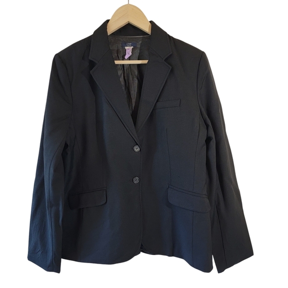 J. Crew Italian Wool Single Breasted Blazer Sz 12 Navy Blue Corporate Office - Picture 11 of 11